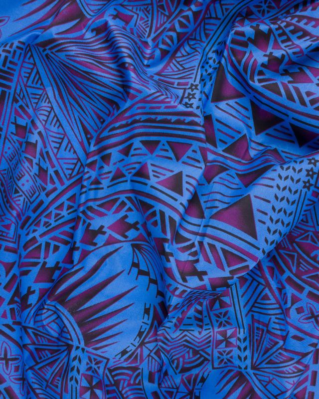 Tissu Polynésien AERO Bleu - Tissushop